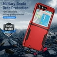thumbnail image 6 of Designed for Samsung Galaxy Z Flip 4,Z Flip 3 Heavy Duty Case, Dual Layer Protection Shockproof Dropproof Dustproof Anti-Scratch Phone Case Cover for Samsung Galaxy Z Flip 4,Z Flip 3, Red, 6 of 6