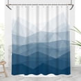 thumbnail image 4 of 84x72inch Abstract Lines Gradient Shower Curtain Mountain Peak Abstract Art Texture Navy Blue Gradient Color Casual Style Modern Home Decoration Bathroom Stall Bathtubs Curtain with Hooks, 4 of 6