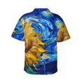 thumbnail image 3 of Balery Whimsical Sunflowers Night Sky Print Men's Hawaiian Shirts Short Sleeve Beach Shirt Relaxed Fit Vacation Button Down Shirts-Medium, 3 of 9