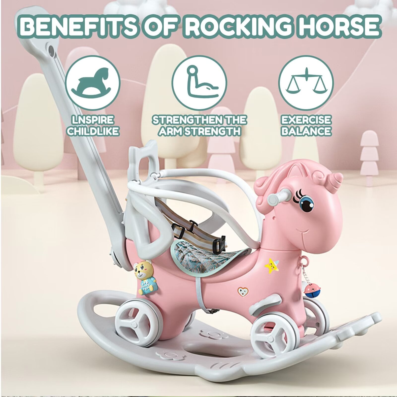 Rocking horse for 1 year old baby girl hotsell
