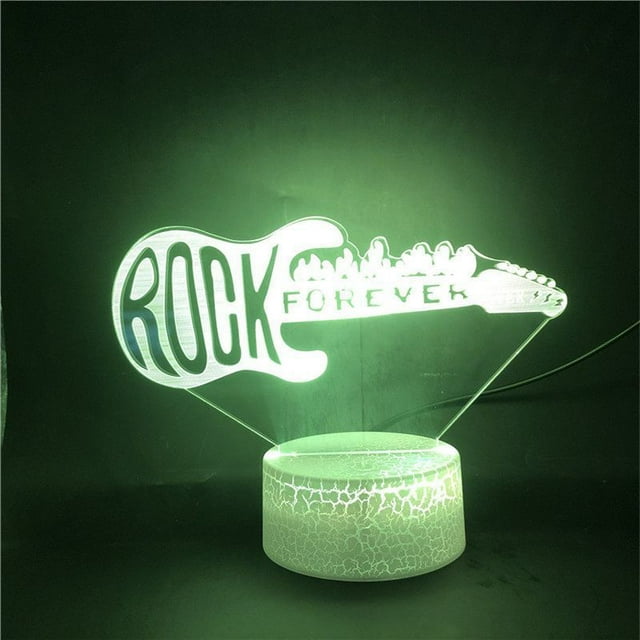 Guitarras eléctricas con luz nocturna LED 3D que cambian de color para niños