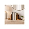 thumbnail image 2 of Decorative Mango Wood Bookends for Bookshelf Decor - Book Accessories for Office Desk, Home Library, or Shelf Accent - Book Ends for Entryway Console Table or Kitchen Counter - Set of 2, 8", Brown, 2 of 12
