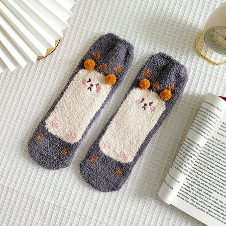 

Qazqa Thermal Socks For Womens Coral Socks Stripe Socks Colorful Lightweight Athletic Socks Casual Socks Winter Socks Soft Warm Comfort Casual Socks