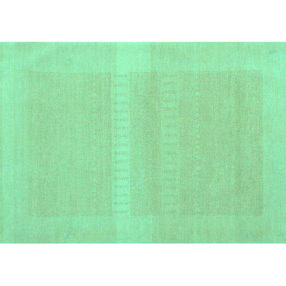 Ahgly Company Indoor Rectangle Abstract Turquoise Blue Contemporary Area Rugs, 7' x 9'