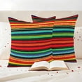 thumbnail image 3 of Colored Stripes Outdoor Waterproof Pillow Covers, Abstract Striped Red Green Blue Striped Decorative Square Throw Pillowcase Sofa Cushion Sham for Patio/Couch/Chair, 20"x20" 2 Pack, 3 of 8