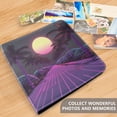 thumbnail image 4 of FORMRS 3 Ring Photo Album 4"x6" Self Adhesive Large Capacity PU Leather Cover, Black Neon Road, 4 of 8