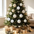 thumbnail image 6 of 16-Piece Christmas Ball Ornaments Set, Christmas Tree Ornaments, Electroplated Plastic Baubles with Hanging Loops for Tree Wreath Home Holiday Decor(White+Yellow), 6 of 7