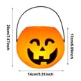thumbnail image 2 of Light-Up Halloween Pumpkin Bucket 2.8"/4.3"/6.7" Mini Candy Holders Glowing Trick-or-Treat Pails with Built-in LED Light, 2 of 3