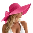 thumbnail image 2 of Karight Women's Wide Brim UPF 50+ Straw Sun Hat with Bow - Foldable Packable Summer Beach Hat with Chin Strap, 2 of 5