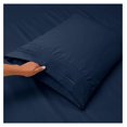 thumbnail image 3 of Flex Top King Sheets, 6 Piece Set - Hotel Luxury Sheets for Top Split King Bed, Super Soft Bedding Sheets & Pillowcases, Head Split King Sheets, Navy Blue, 3 of 4