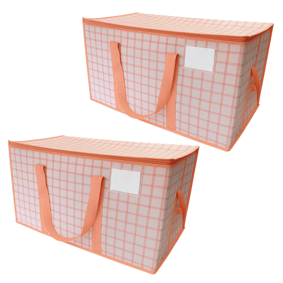 DuraSack Moving and Storage Bags 2.0, Heavy Duty, 27"L x 14"W x 16"H, Pink Plaid, 2-Pack