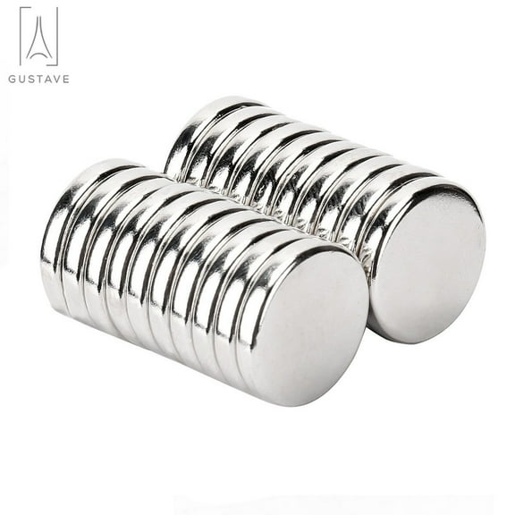 Gustave 9/16 x 1/8 Inch Strong Neodymium Rare Earth Craft Disc Magnets N45 with a Box (20 Pack)