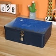 thumbnail image 2 of 1 Set Tin Box with Lock Key Convenient Desktop Storage Box Vintage Style Jewelry Storage Case for Home, 2 of 7