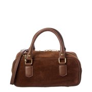 Italian Leather Top Handle Bag, Brown