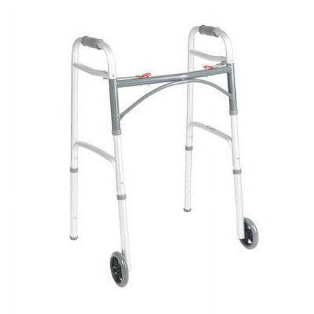 Folding 2-button walker, 5" wheels-glides, junior, case of 4