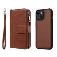thumbnail image 3 of Allytech Detachable Wallet Case for Apple iPhone 15, Vintage PU Leather Folio Flip Wallet Case Multiple Cards Slots Kickstand Shockproof Protective Phone Case for iPhone 15 - Brown, 3 of 17