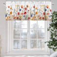 thumbnail image 5 of Yellow and Valances for Windows, 42 x 12in, Red Poppy Watercolor Floral Plants Rod Pocket Kitchen Valance Curtain Light Filtering Window Treatments for Living Room Bedroom, 1 Panel, 5 of 7