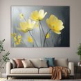 thumbnail image 6 of Mudket Yellow Flowers on Grey Background Canvas Wall Art, Framed Floral Print, Ready to Hang Wall Decor for Living Room Bedroom, Modern Botanical Artwork - 12"L x 8"W, 6 of 10