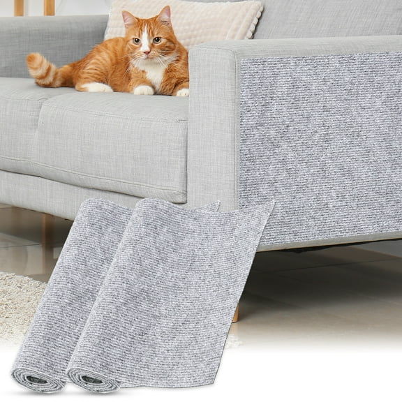 Self-Adhesive Cat Scratching Mat, 2 Roll 39.4" x 11.8" for DIY Sofa, Light Gray