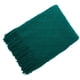 thumbnail image 1 of Manta de tiro de punto suave con borla, mantón de siesta de oficina, funda decorativa para sofá, cama, sofá, para viajes, verde oscuro Inevent LF000012-01B, 1 of 2