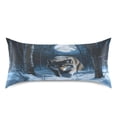 thumbnail image 3 of Haosy Satin Pillowcase for Hair and Skin Standard Cooling Silk Pillow Case with Envelope Closure Forest Wolf Moon 20"x26", 3 of 9