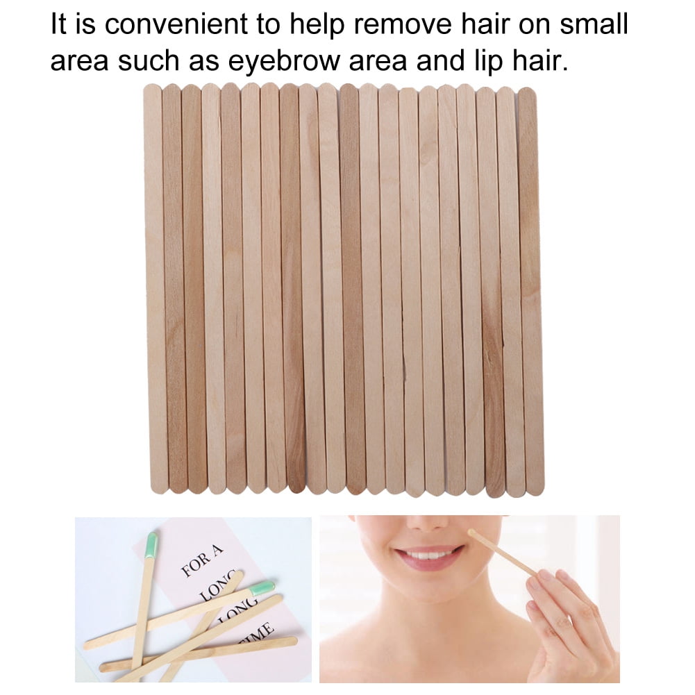 Ccdes Wood Wax Stick,100Pcs/Bag Disposable Wooden Depilatory Wax Applicator Stick Spatula Hair Removal Tools,Wax Stick
