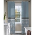 thumbnail image 4 of Boho Blue Flower Sheer Curtains 63 Inch Length 2 Panels Set for Living Room/Bedroom, Abstract Bohemia Pesley Floral Kitchen Curtains Grommet Semi-Sheer Curtains Drapes Window Treatments 42"x63"x2, 4 of 7