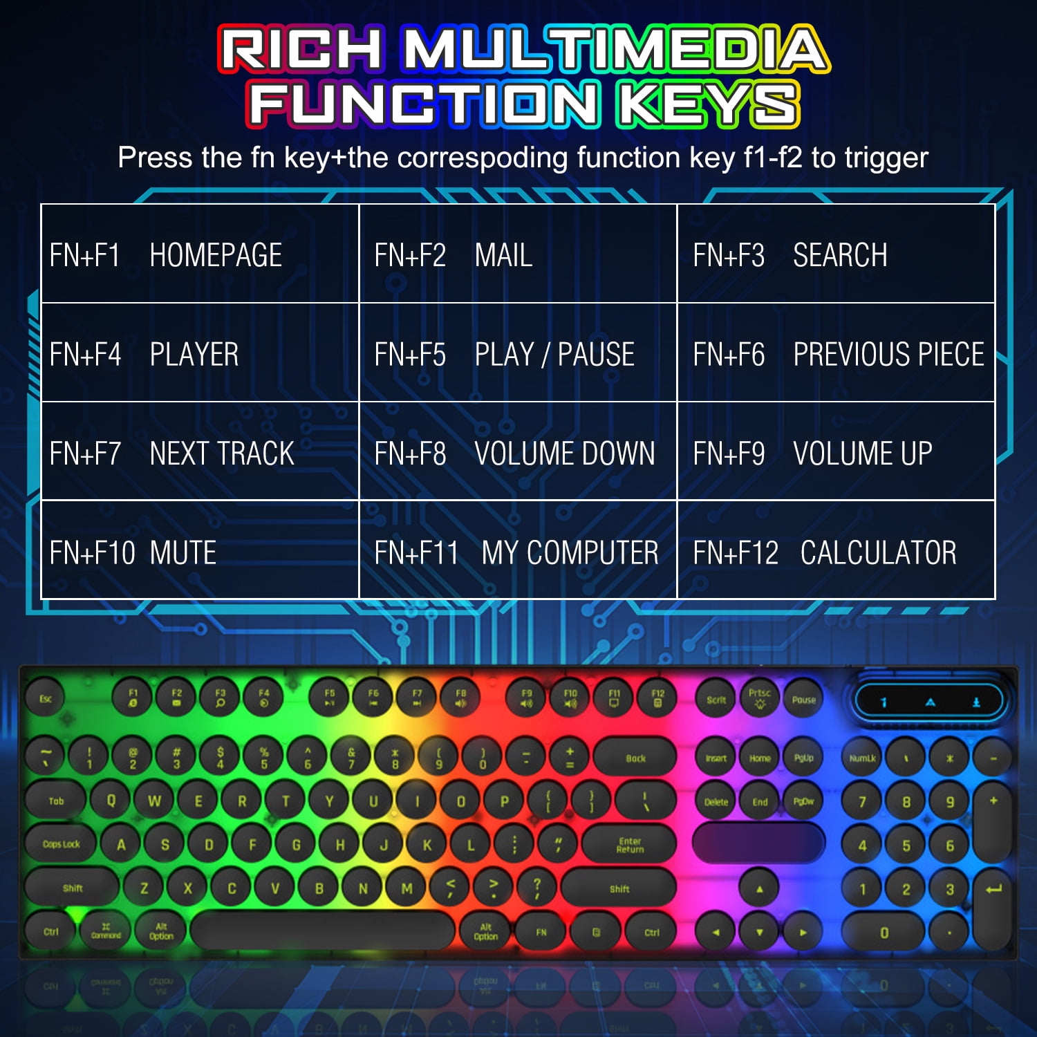 CMYBabee Mouse and Keyboard Combo, 104 Keys Wired gaming keyboard and mouse keyboard, Retro Punk Gaming RGB Keyboard, for Windows/Mac/PC (Black)