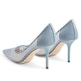thumbnail image 2 of XYD Women Elegant Rhinestones Pointed Toe Pumps Crystals Mesh Slip On Slim High Heel Evening Bridal Shoes Size 10.5 Blue, 2 of 4