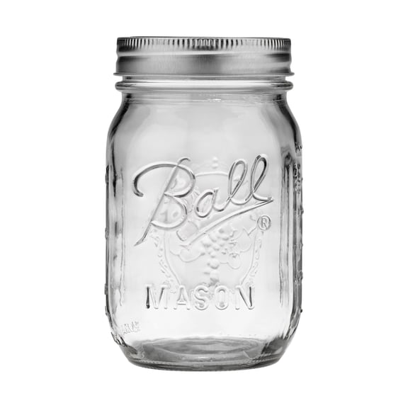 Ball Mason Jars with Lids & Bands, Regular Mouth, 473 mL (16 oz), 8 Pack
