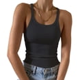 thumbnail image 1 of HSHDLDF Women's Sleeveless Tank Top Form Fitting Scoop Neck Ribbed Knit Basic Cami Shirts, 1 of 6