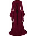 thumbnail image 4 of Medieval Fairy Corset Dress Bell Sleeve Maxi Dress Vintage Robe Gothic Gown, Halloween Costumes for Women, 4 of 7