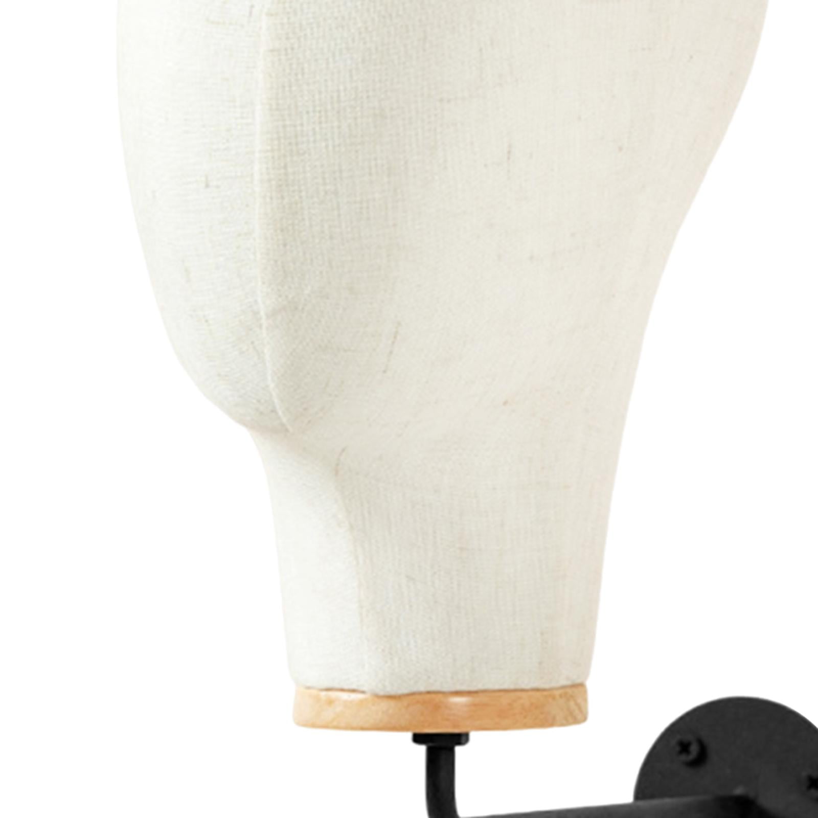 EHJRE Manikin Head Canvas Mannequin Wall Mounted Sturdy Hair Hats Hairpieces Multipurpose Hat Display Stand Beginner Home Salon 25cm Hook