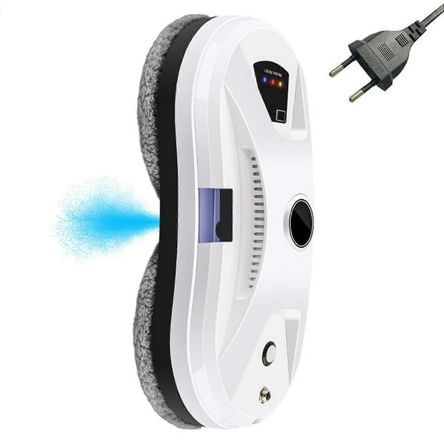 Electric Smart Robot Window Cleaner with Spray Function for Home (White)