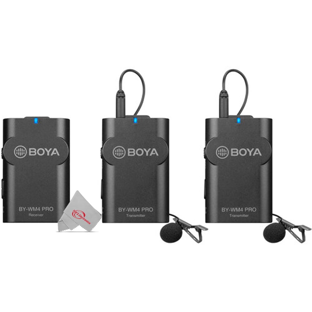 Boya BY-WM4 PRO-K2 Two-Person Digital Camera-Mount Wireless Omni Lavalier Microphone System (2.4 GHz)