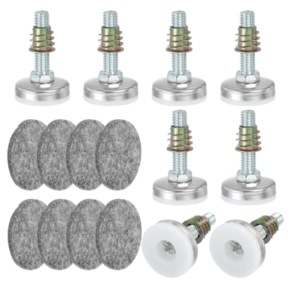 Uxcell Furniture Leveling Feet, Adjustable Leg Levelers with T-Nut, White
