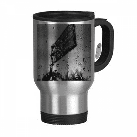 

In The Rainy Day Photography Travel Mug Flip Lid Stainless Steel Cup Car Tumbler Thermos