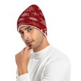 thumbnail image 6 of BZSMCE Winter Beanie Hats Casual Warm Cozy CapRed Snowflake Script Magic Pattern, 6 of 7