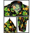 thumbnail image 4 of HAPPY BAY Men's Holiday Beach Hawaiian Short Sleeve Shirt XS Flower Parrot, Black ClipArt's Summer Vacation Holiday, 4 of 5