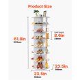 thumbnail image 3 of VEVOR 6 Tiers Rotating Shoe Rack Tower, 360° Spinning Shoe Rack, Revolving Storage Round Carousel Display, Freestanding Lazy Susan Organizer Display for Bedroom, Living Room, Entryway, Closet, White, 3 of 9