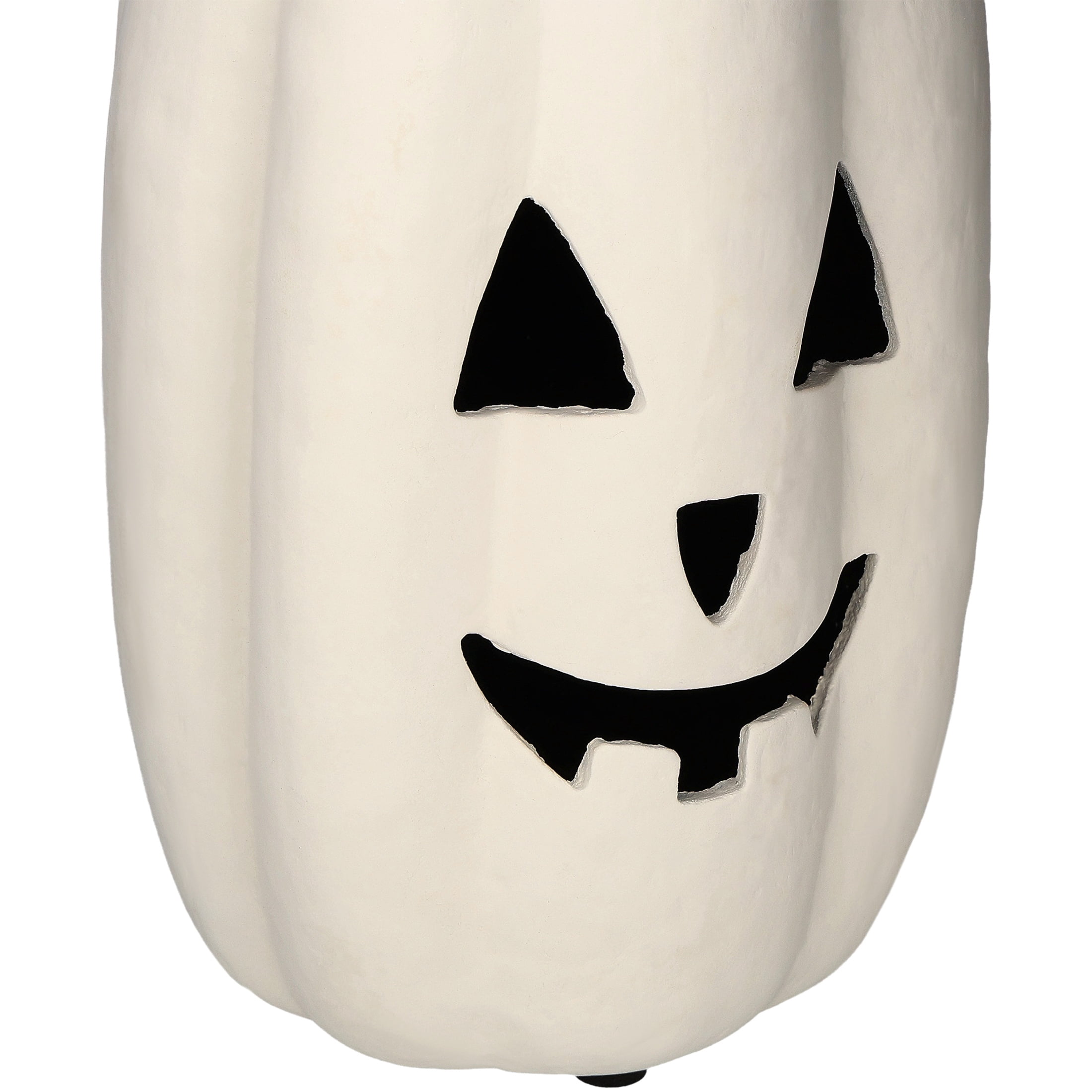 Paper Mache Jack-o'-Lantern Decoration, White, 12.6", Halloween by Way To Celebrate