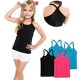 thumbnail image 5 of zbxnLI 4 Pack Girls Camisole Tops Toddler Girls Dance Racerback Tank Tops Sleeveless Basic Undershirts, 5 of 6