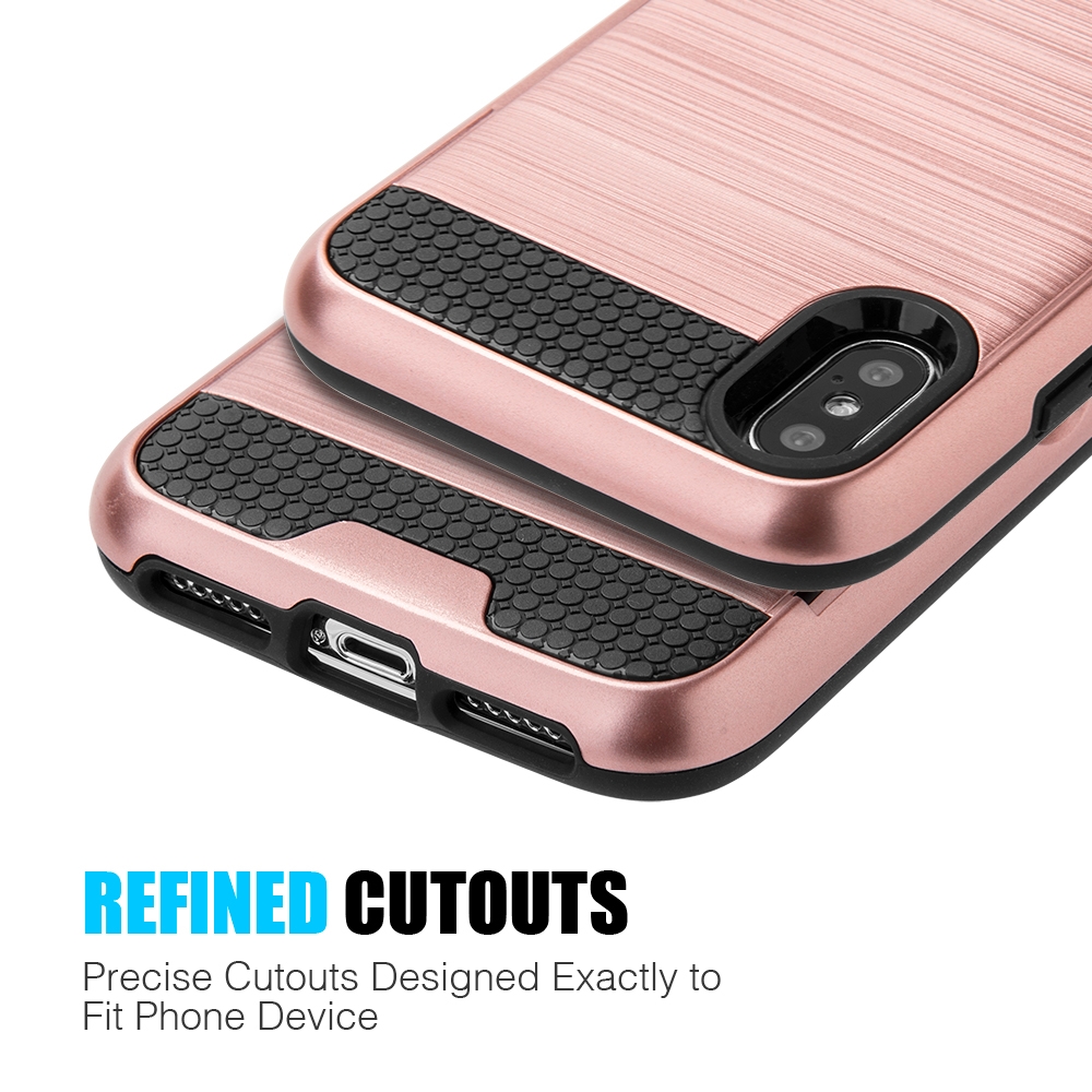 Sumaclife Protective Card Holder Hybrid Protector Case for Apple iPhone X Perfect Fit