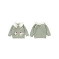 thumbnail image 2 of Baby Toddler Girl Sweater Cardigan 6 9 12 18 24 Months 2T 3T Rooster Embroidery Doll Collar Long Sleeve Button Down Tops for Fall Winter, 2 of 9