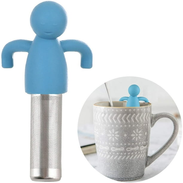 Infusor de té Leden para té de hojas sueltas Bola de colador de té lindo Filtro de té de malla extra fina de acero inoxidable para taza Mango de silicona Gris