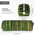 thumbnail image 3 of Pofeuu Green Bamboo Fence1 Print Leather Pencil Case, Leather Pencil Pouch Large Capacity, Big Pencil Pouch with Zipper Vintage Pen Bag Fountain Pen Holder, 3 of 7