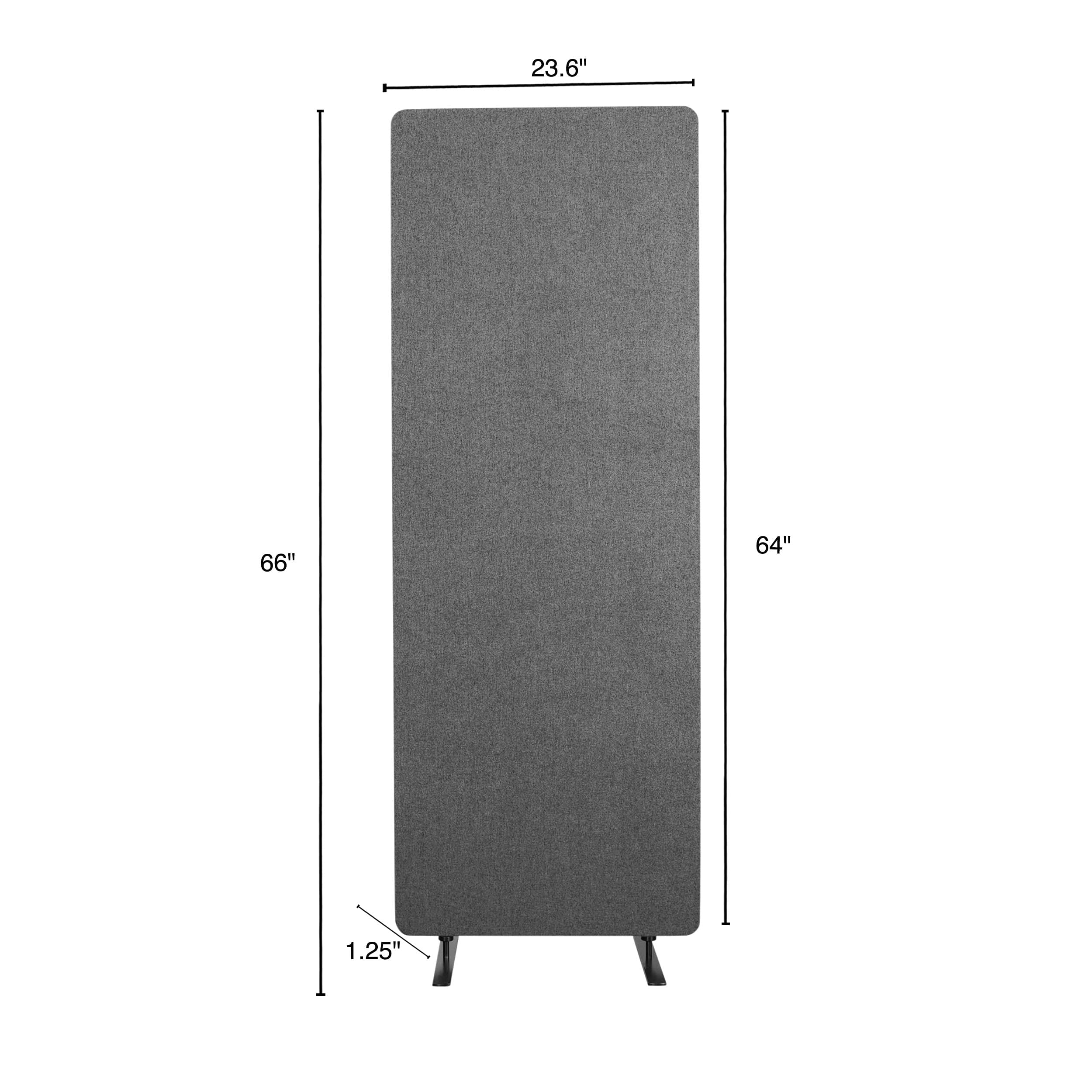 Stand Up Desk Store ReFocus Freestanding Noise Reducing Acoustic Room Wall Divider Office Partition (Ash Gray, 23.6"  x 66" , Stand-Alone Panel)