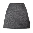 thumbnail image 5 of safuny Women's Mini Bodycon Leather Skirts Y2K Girls Fashion Vintage Solid Color Slit Hem Clearance Holiday High Waisted Summer Elegant Casual Black S, 5 of 5