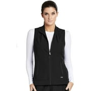 BARCO ONE 2-Pocket Mock Neck Zipper Vest for Women - Stretch Medical Scrub Vest