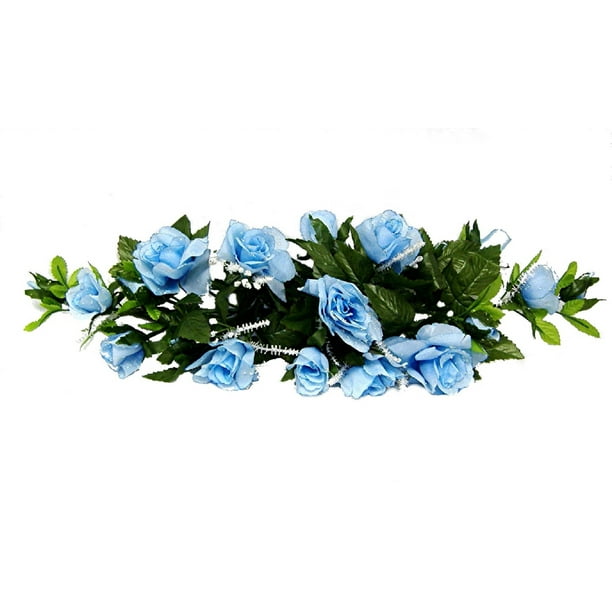 Silk Flower Depot 22in Plastic long silk rose swag with gyps for Home